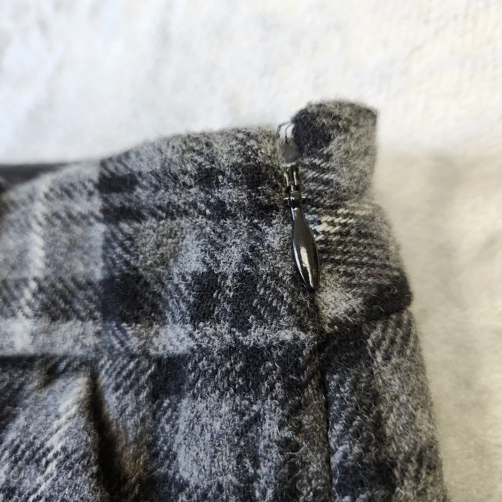 Eddie Bauer Mercer Fit Skirt Womens 2 Wool Plaid‎ Dark Academia Preppy Professor
